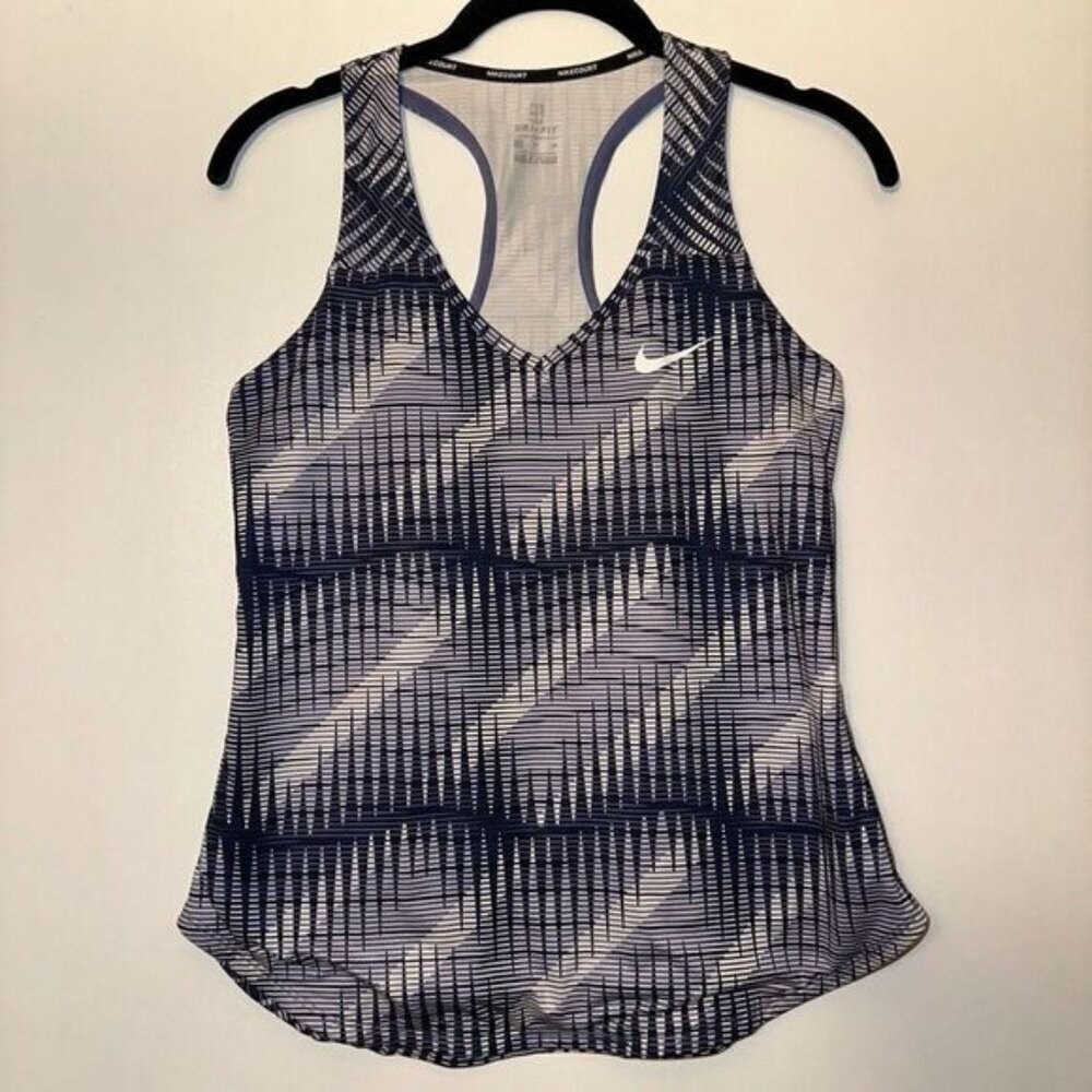 Nike Court Dri-Fit Womens Navy Blue White Tank Top Size Small